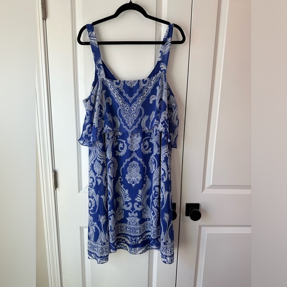 Soma Women’s Chiffon Flounce Short Dress Spirit Paisley Jewel (Size XXL) - Picture 3 of 7